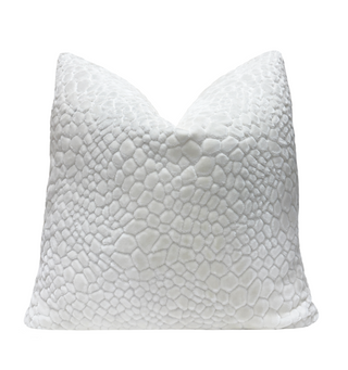 Snow White Croc Velvet Throw Pillow