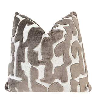 Mushroom Glyph Velvet Throw Pillow