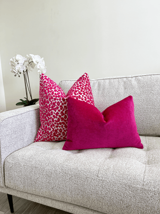 magenta gray leopard pink pillow couch