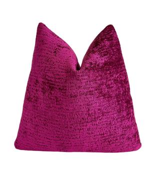 Magenta Pink Chenille Throw Pillow