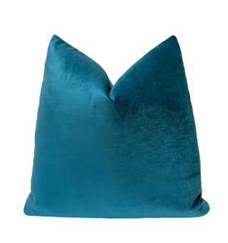 Turquoise Solid Velvet Pillow