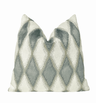 Sage Harlequin Velvet Throw Pillow