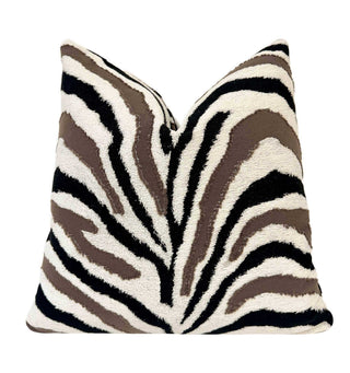 Taupe Tiger Throw Pillow