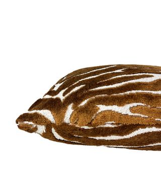 Mocha Brown Zebra Velvet Throw Pillow