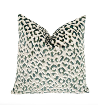 Moss Green Leopard Print Throw Pillow