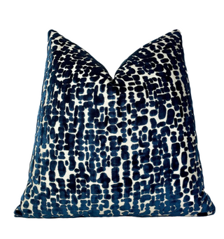 Navy Speckle Velvet Throw Pillow