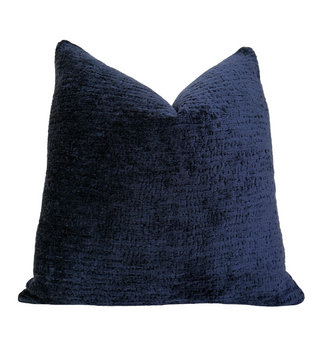 Navy Chenille Throw Pillow