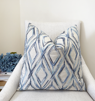 Ocean Diamond Chenille Throw Pillow