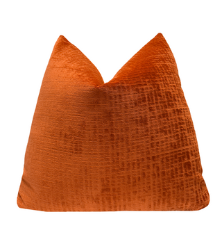 Orange Textured Velvet Pillow