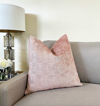 Modern Blush Chenille Throw Pillow