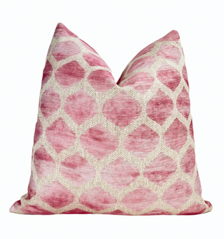 Pink Cream Trellis Throw Pillow