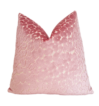 Soft Pink Leopard Velvet Throw Pillow