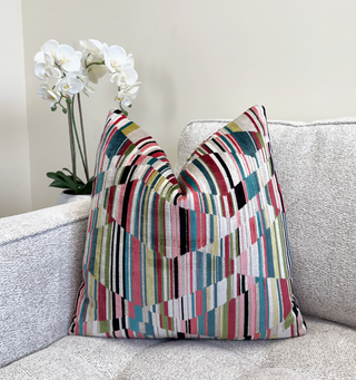 Spectrum Velvet Stripe Throw Pillow