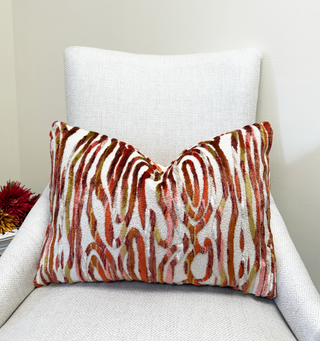 Spice Flow Velvet Throw Pillow