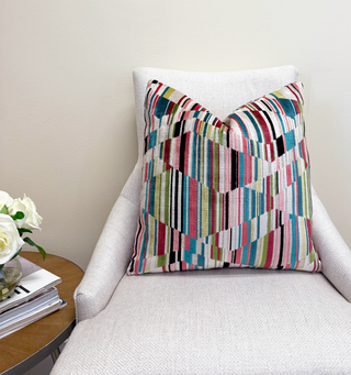 Spectrum Velvet Stripe Throw Pillow