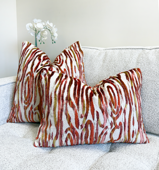 Spice Flow Velvet Throw Pillow