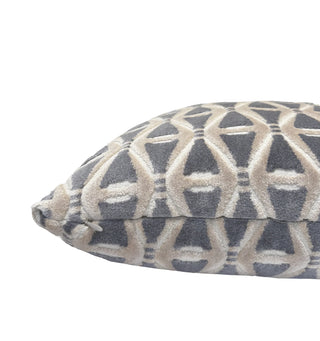 Gray Deco Velvet Throw Pillow