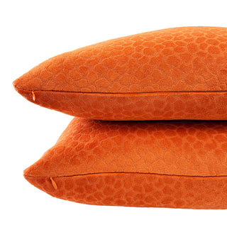 Orange Animal Print Velvet Pillow