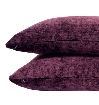 Dark Plum Solid Chenille Throw Pillow