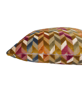 Sunset Chevron Velvet Throw Pillow