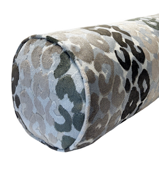 Leopard Stripe Velvet Bolster Pillow