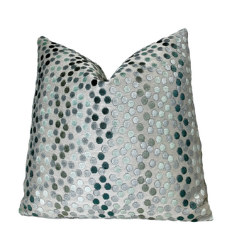 Sage Gray Confetti Velvet Throw Pillow