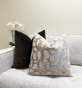 Sandstone Grotto Velvet Throw Pillow