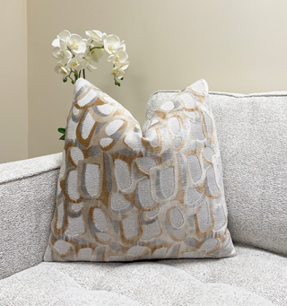 Sandstone Grotto Velvet Throw Pillow