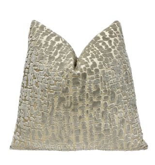 Silver Gray Speckle Velvet Throw Pillow