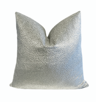 Silver Velvet Throw Pillow