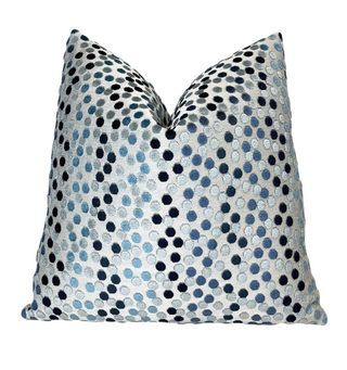 Silvery Blue Confetti Velvet Throw Pillow