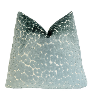 Sea Glass Leopard Velvet Throw Pillow