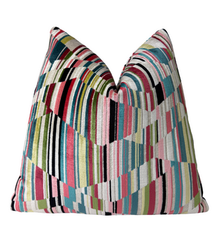 Spectrum Velvet Stripe Throw Pillow