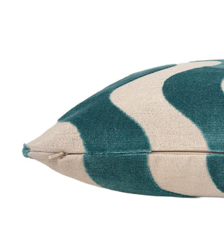 Turquoise Flow Velvet Throw Pillow