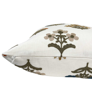 Sienna Embroidered Block Print Throw Pillow