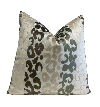 Stony Velvet Leopard Print Throw Pillow