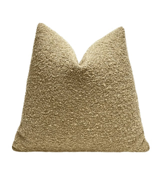 Tan Beige Boucle Throw Pillow