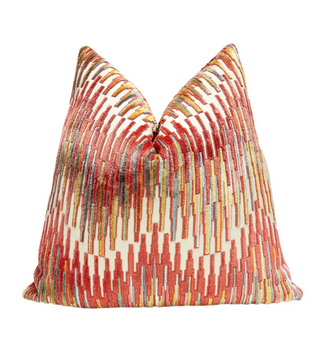 Terracotta Multi Zigzag Velvet Throw Pillow