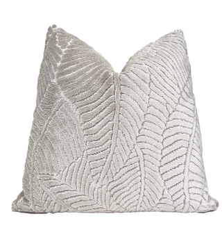 Vanilla Leaves Velvet Throw Pillow