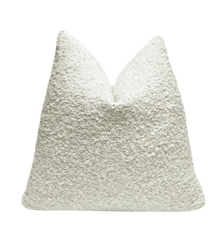 Off White Boucle Throw Pillow