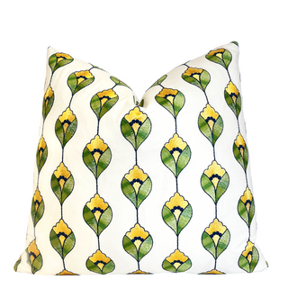 Yellow Bloom Embroidered Pillow