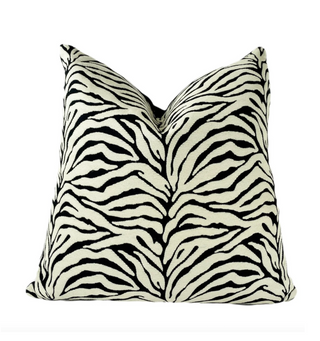 Black and Off White Zebra Print Throw Pillow