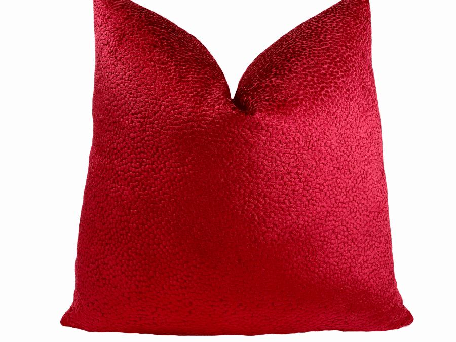 Cranberry Red Velvet Throw Pillow Cover