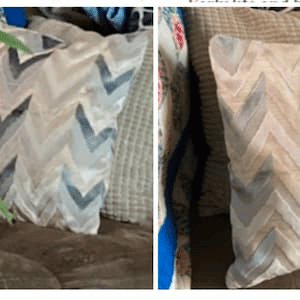 Taupe, Steel Blue, Gray Chevron Velvet Throw Pillow Cover photo review