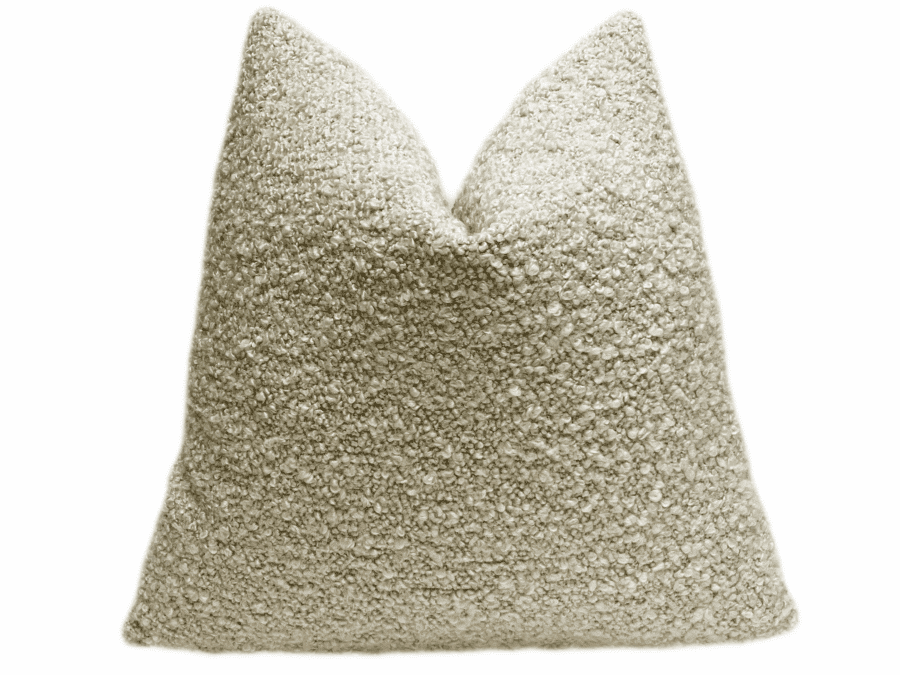 Sand Beige Boucle Throw Pillow Cover