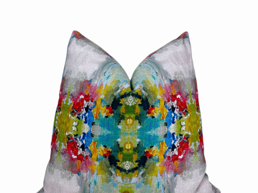 Fuchsia Multi Kaleidoscope Throw Pillow Cover